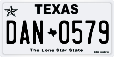 TX license plate DAN0579