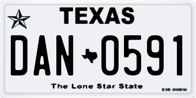 TX license plate DAN0591