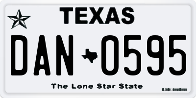 TX license plate DAN0595