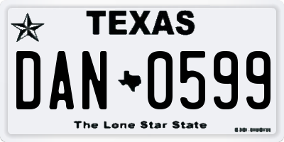TX license plate DAN0599