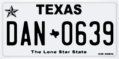 TX license plate DAN0639