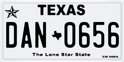 TX license plate DAN0656