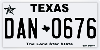 TX license plate DAN0676