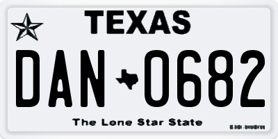 TX license plate DAN0682