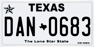 TX license plate DAN0683