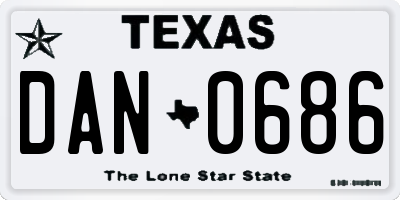 TX license plate DAN0686
