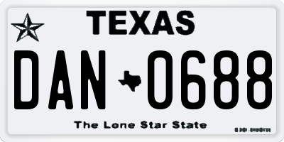 TX license plate DAN0688