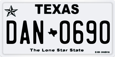 TX license plate DAN0690