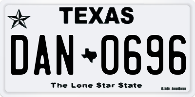 TX license plate DAN0696