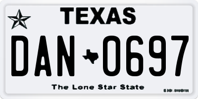 TX license plate DAN0697