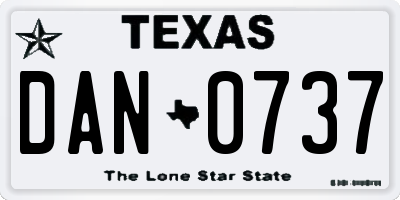 TX license plate DAN0737