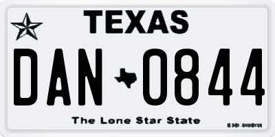 TX license plate DAN0844