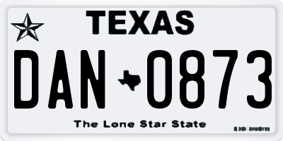 TX license plate DAN0873
