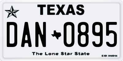 TX license plate DAN0895
