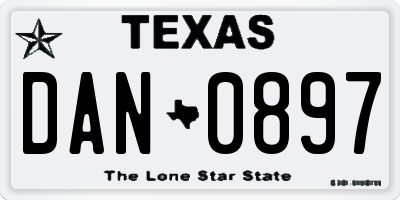 TX license plate DAN0897