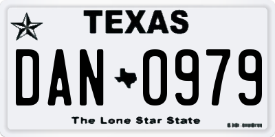 TX license plate DAN0979