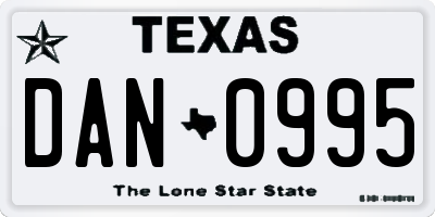 TX license plate DAN0995