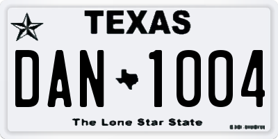 TX license plate DAN1004