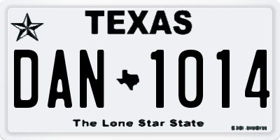 TX license plate DAN1014