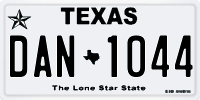 TX license plate DAN1044
