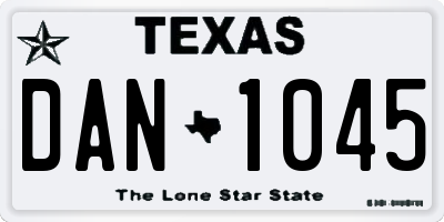 TX license plate DAN1045