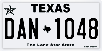 TX license plate DAN1048