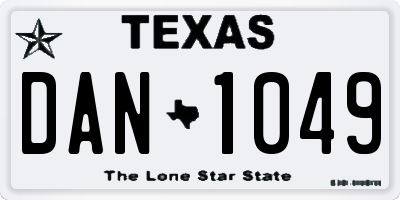 TX license plate DAN1049