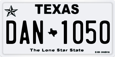 TX license plate DAN1050