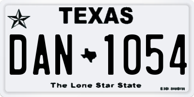 TX license plate DAN1054