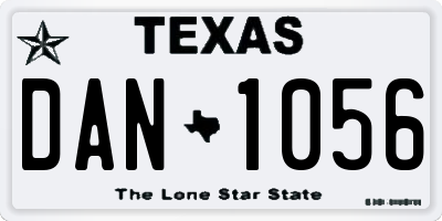 TX license plate DAN1056