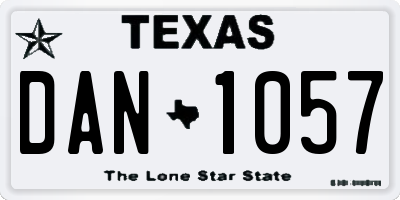 TX license plate DAN1057