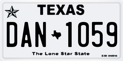 TX license plate DAN1059