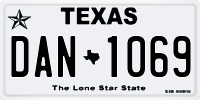 TX license plate DAN1069
