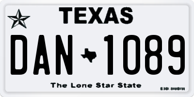 TX license plate DAN1089