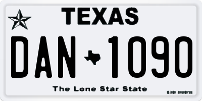 TX license plate DAN1090