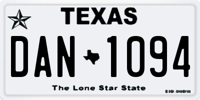 TX license plate DAN1094