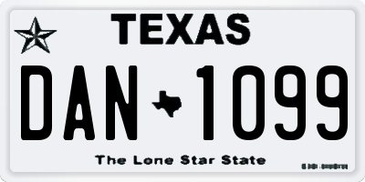 TX license plate DAN1099