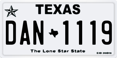 TX license plate DAN1119