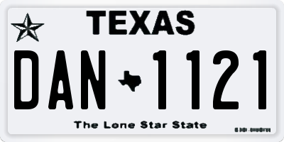 TX license plate DAN1121