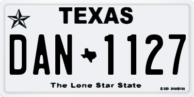 TX license plate DAN1127