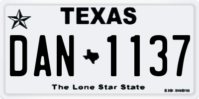 TX license plate DAN1137