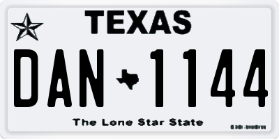 TX license plate DAN1144