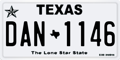 TX license plate DAN1146