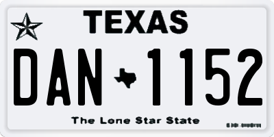 TX license plate DAN1152