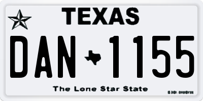 TX license plate DAN1155