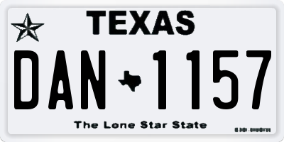 TX license plate DAN1157