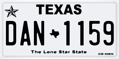 TX license plate DAN1159