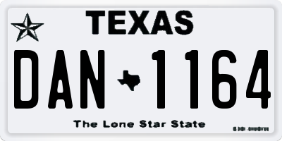 TX license plate DAN1164