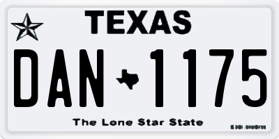 TX license plate DAN1175
