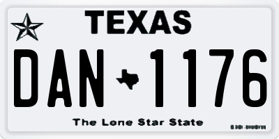 TX license plate DAN1176
